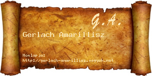 Gerlach Amarillisz névjegykártya